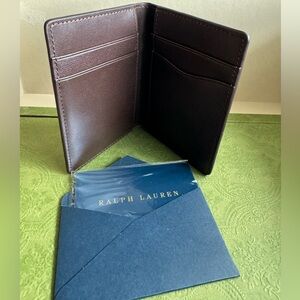 Ralph Lauren chocolate leather vertical wallet